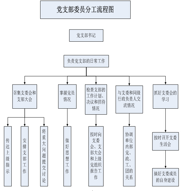 党支部委员分工流程图--中国科学院广州